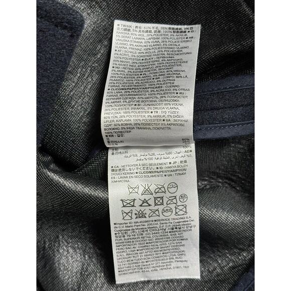 Gap Wool Coat Womens Small Blue Hooded Lined Short Jacket Deep Navy Fall Winter - Picture 6 of 8